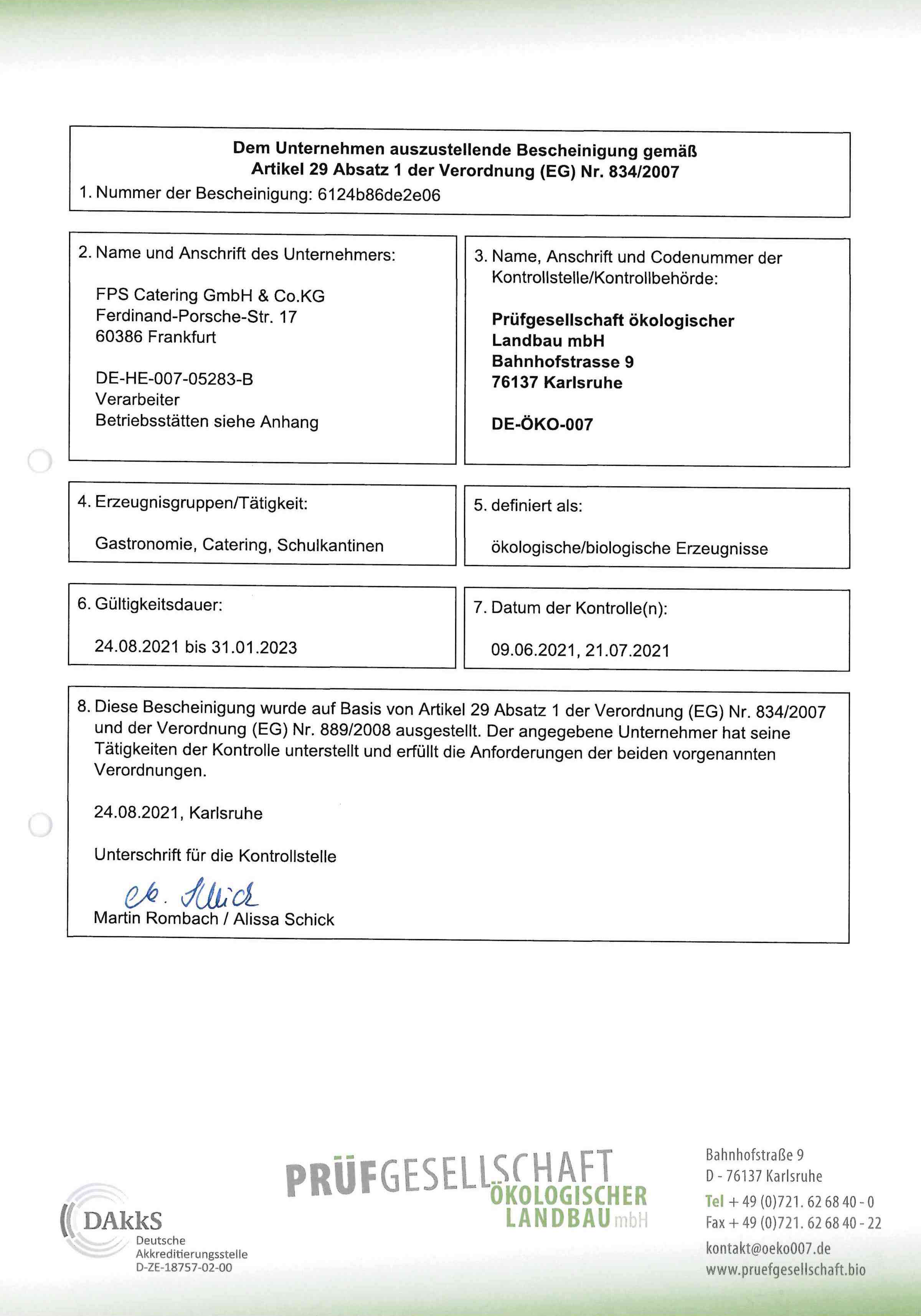 DAkkS bio zertifikat bis januar 2023 DAkkS bio zertifikat bis januar 2023 | Catering Schule & Kitas